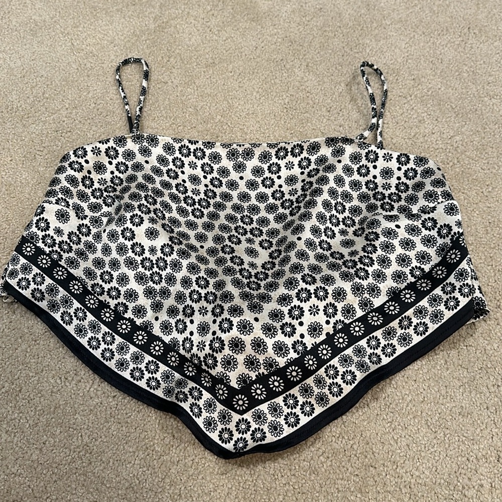 Garage Flower Patterned Scarf Top